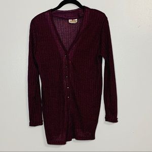 Vintage Superline Sheer Maroon Cardigan